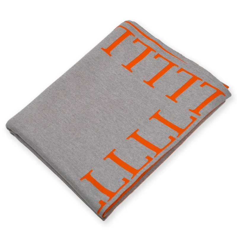 Decke 140x180cm LLLL, grau/orange