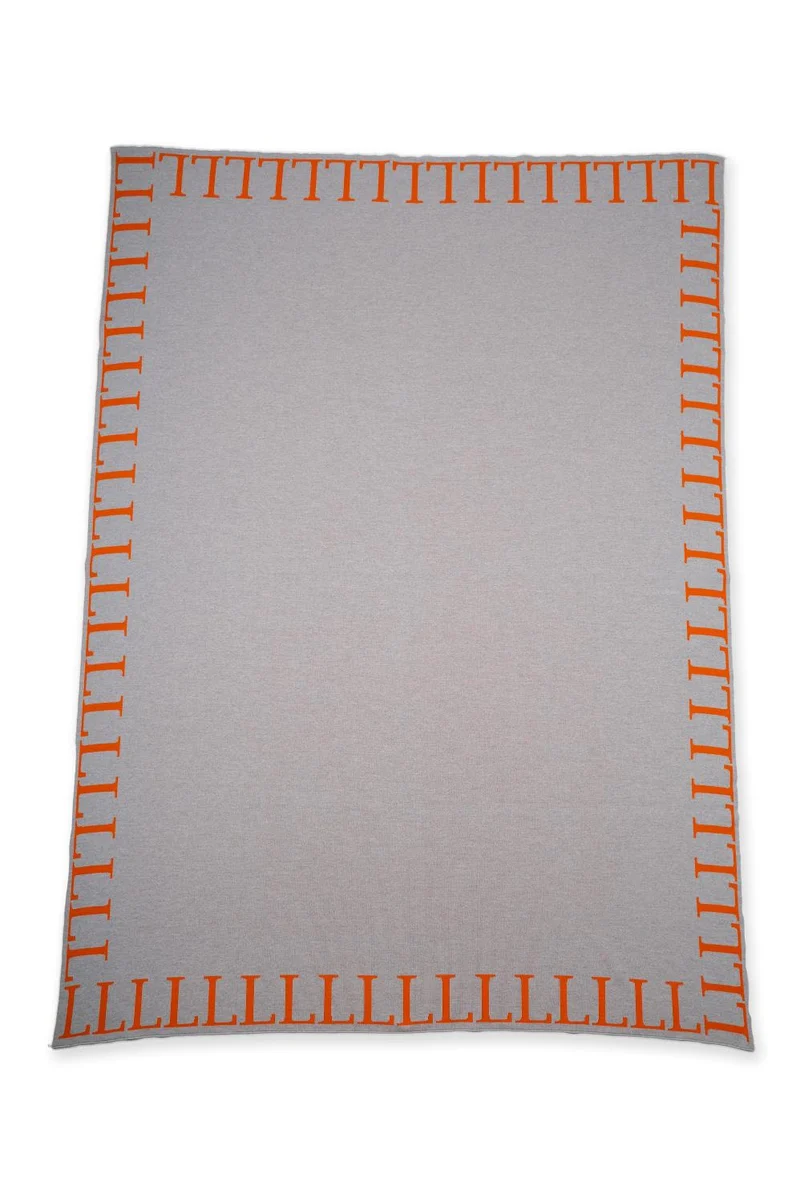 Decke 140x180cm LLLL, grau/orange