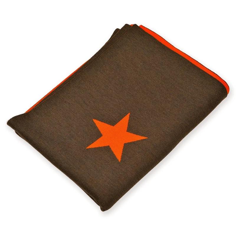 Decke 140x180cm Stars, braun/orange