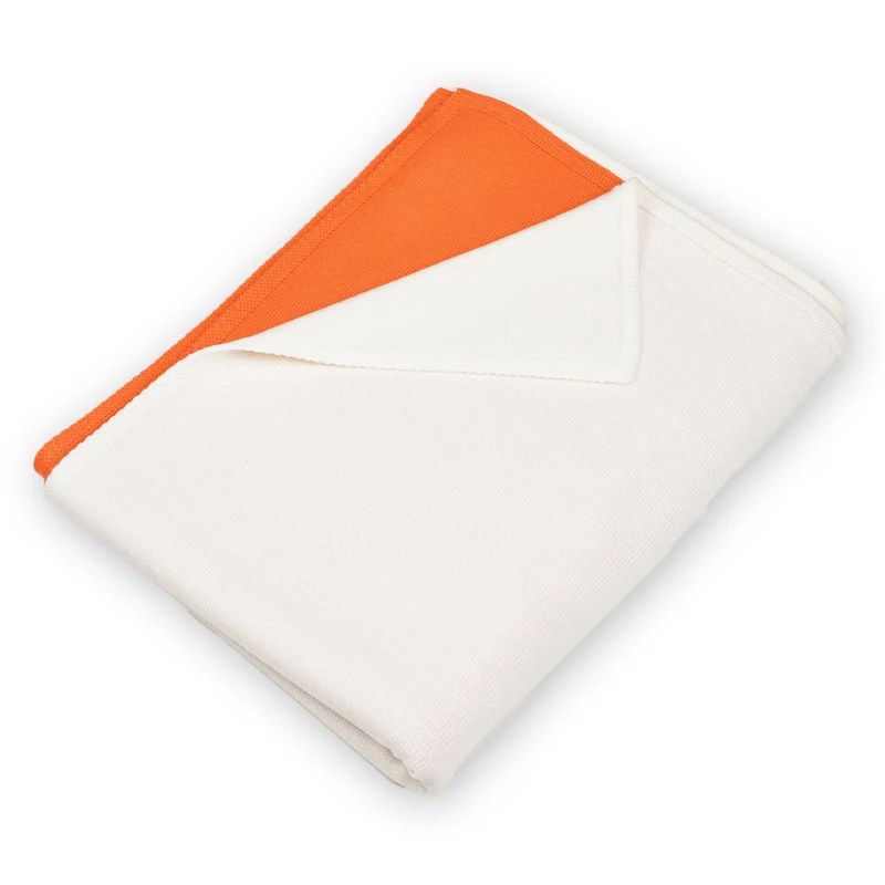 Decke 140x180cm Domino, weiß/orange