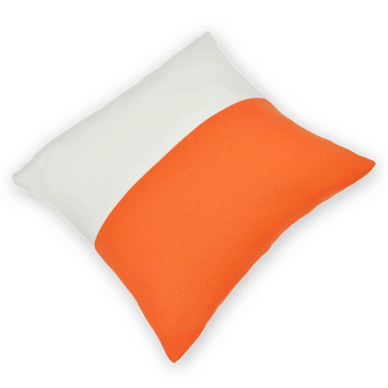 Kissenhülle 50x50cm Domino, weiß/orange