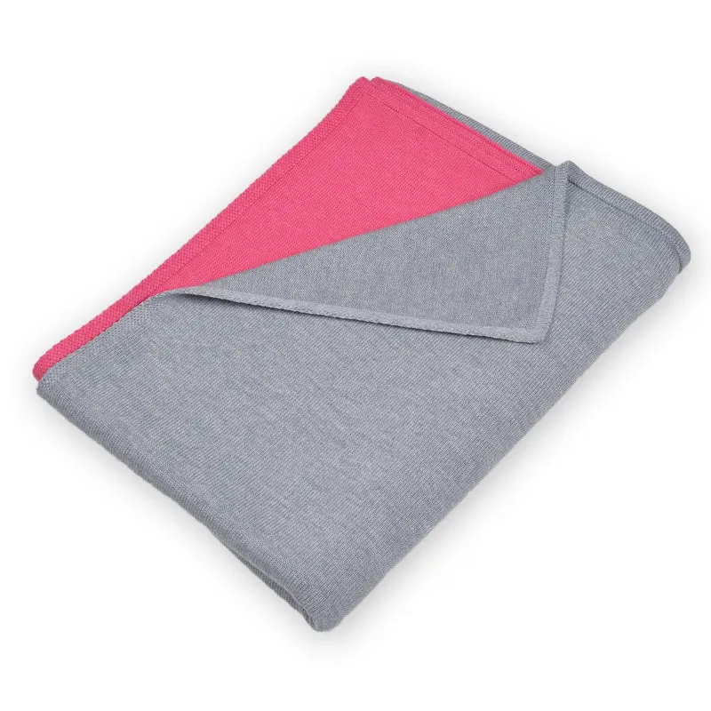 Decke 140x180cm Domino, grau/magenta