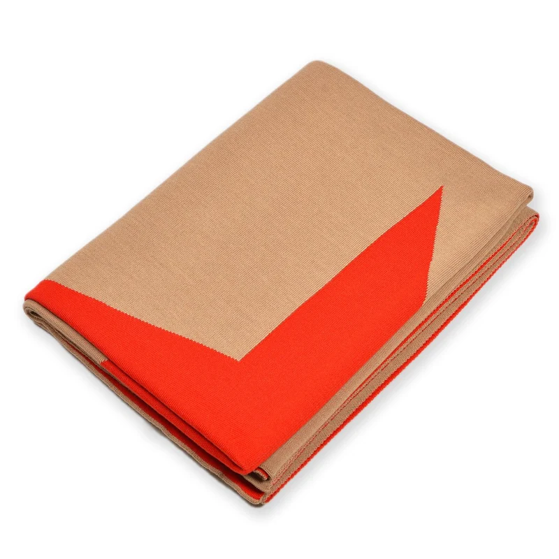 Decke 140x180cm Star, camel/rot