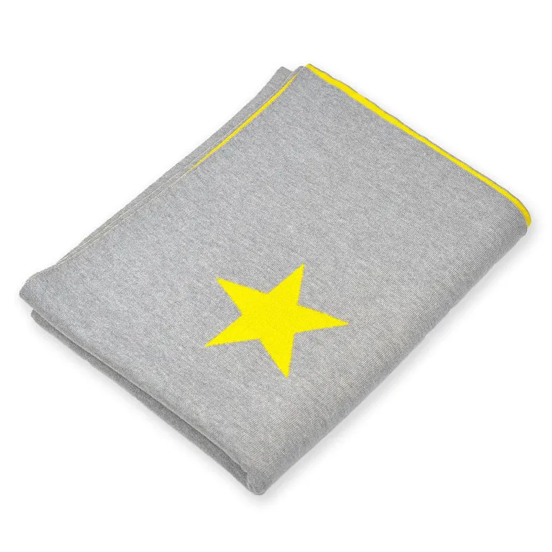 Decke 140x180cm Stars, grau/gelb