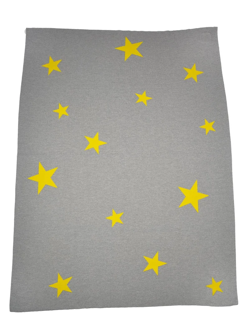 Decke 140x180cm Stars, grau/gelb