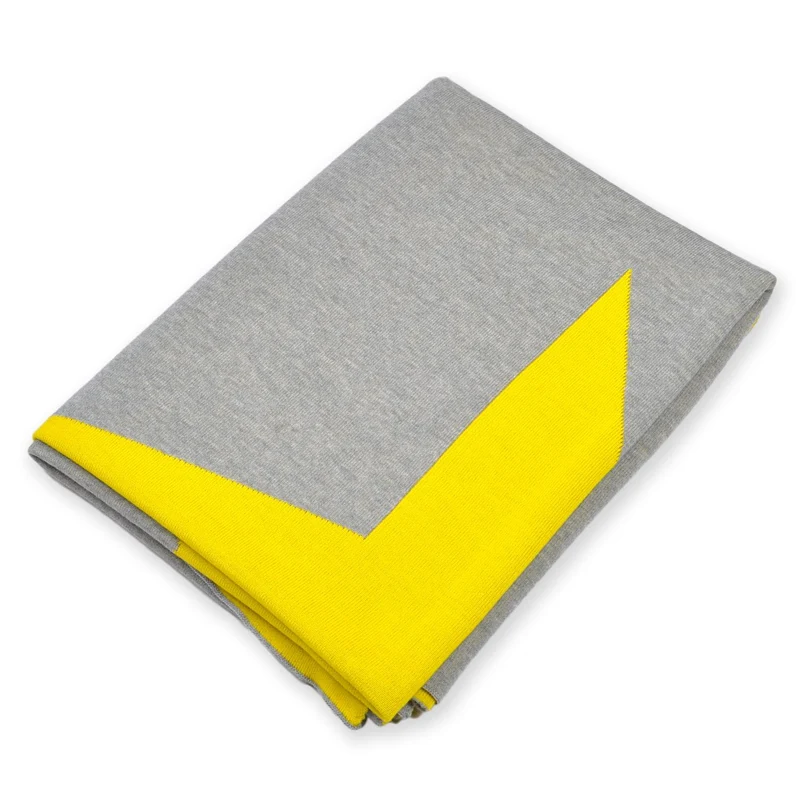 Decke 140x180cm Star, grau/gelb