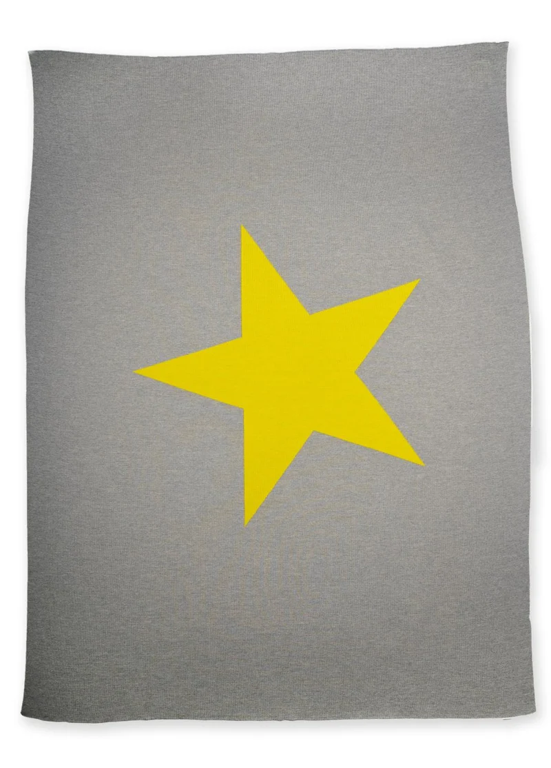 Decke 140x180cm Star, grau/gelb