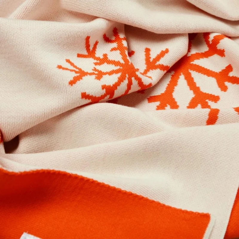 Decke 140x180cm 13 Snowflakes, weiß/orange
