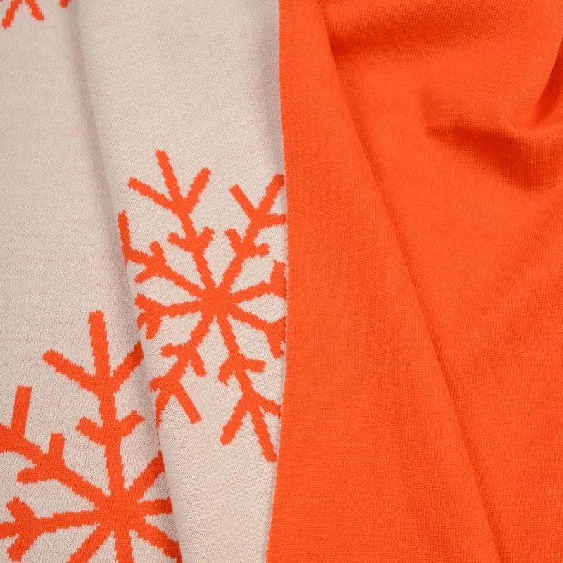 Decke 140x180cm 13 Snowflakes, weiß/orange