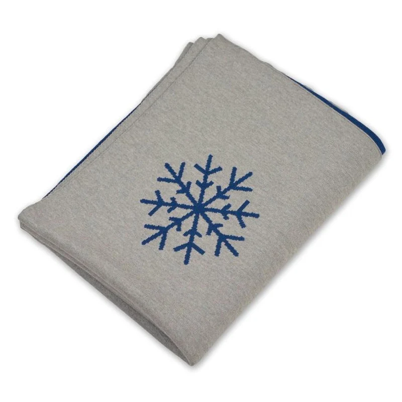 Decke 140x180cm 13 Snowflakes, grau/blau