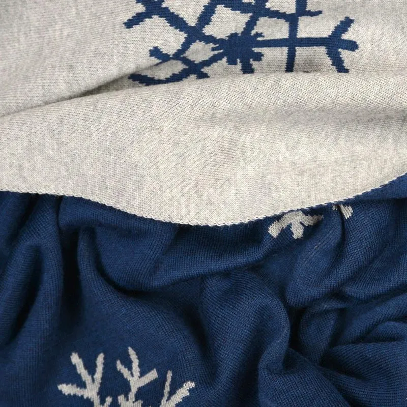 Decke 140x180cm 13 Snowflakes, grau/blau