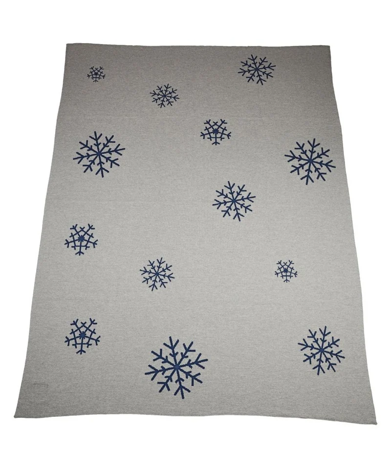 Decke 140x180cm 13 Snowflakes, grau/blau