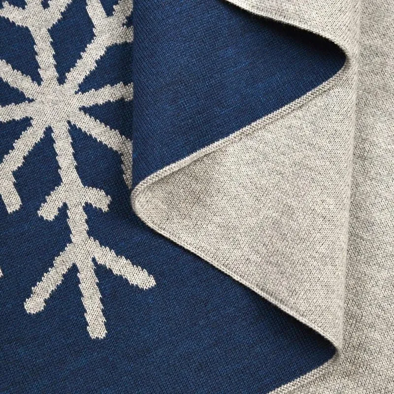Decke 140x180cm 13 Snowflakes, grau/blau