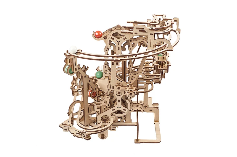 3D-Holzpuzzle, Murmel-Kettenbahn