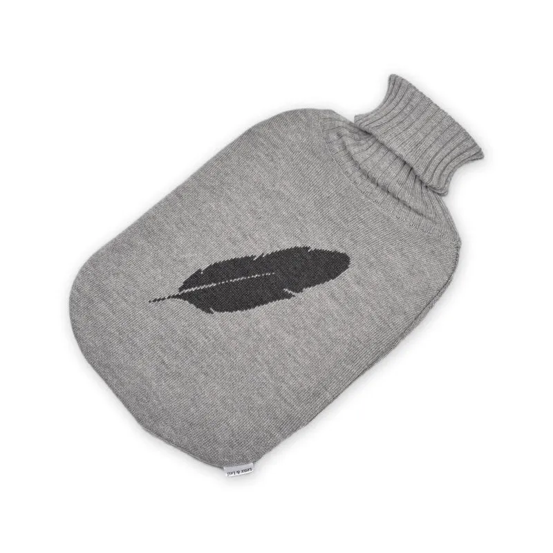 Wärmflasche Feather, grau/dunkelgrau