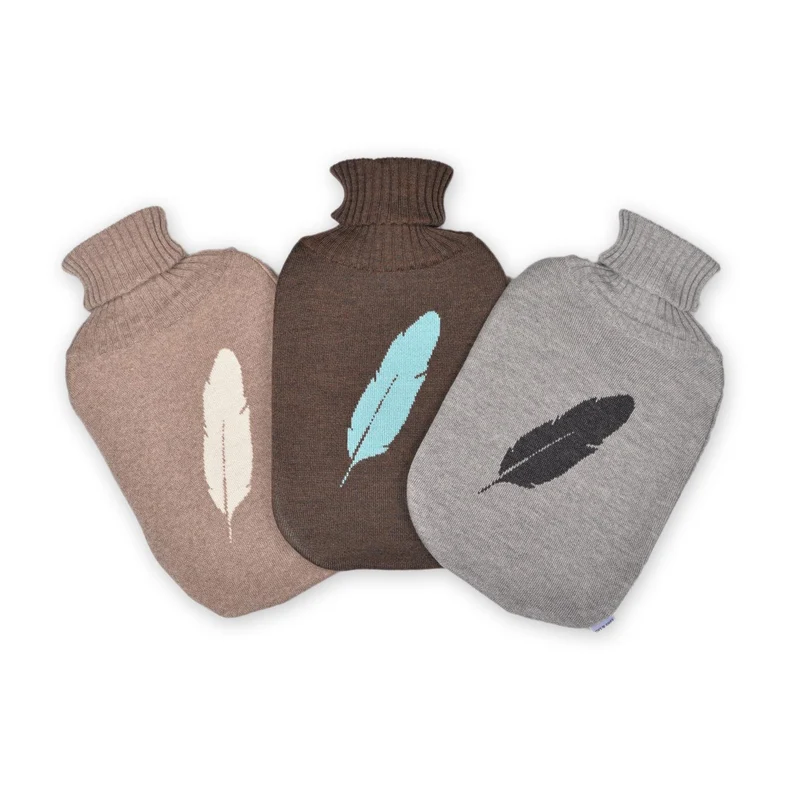Wärmflasche Feather, grau/dunkelgrau