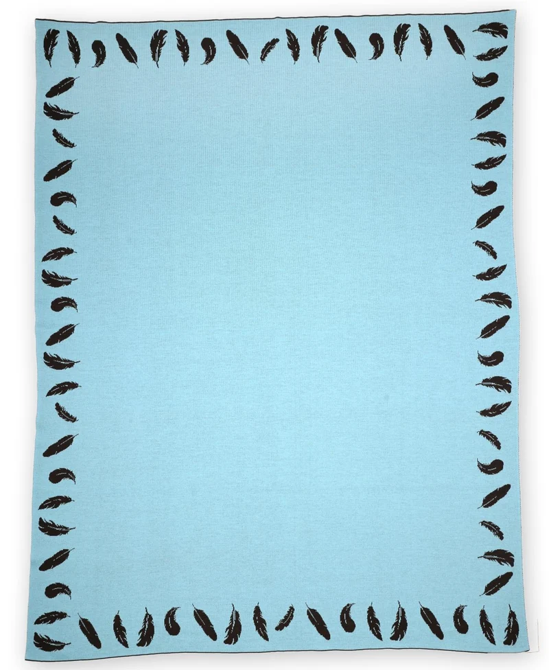 Decke 140x180cm Feather, braun/türkis