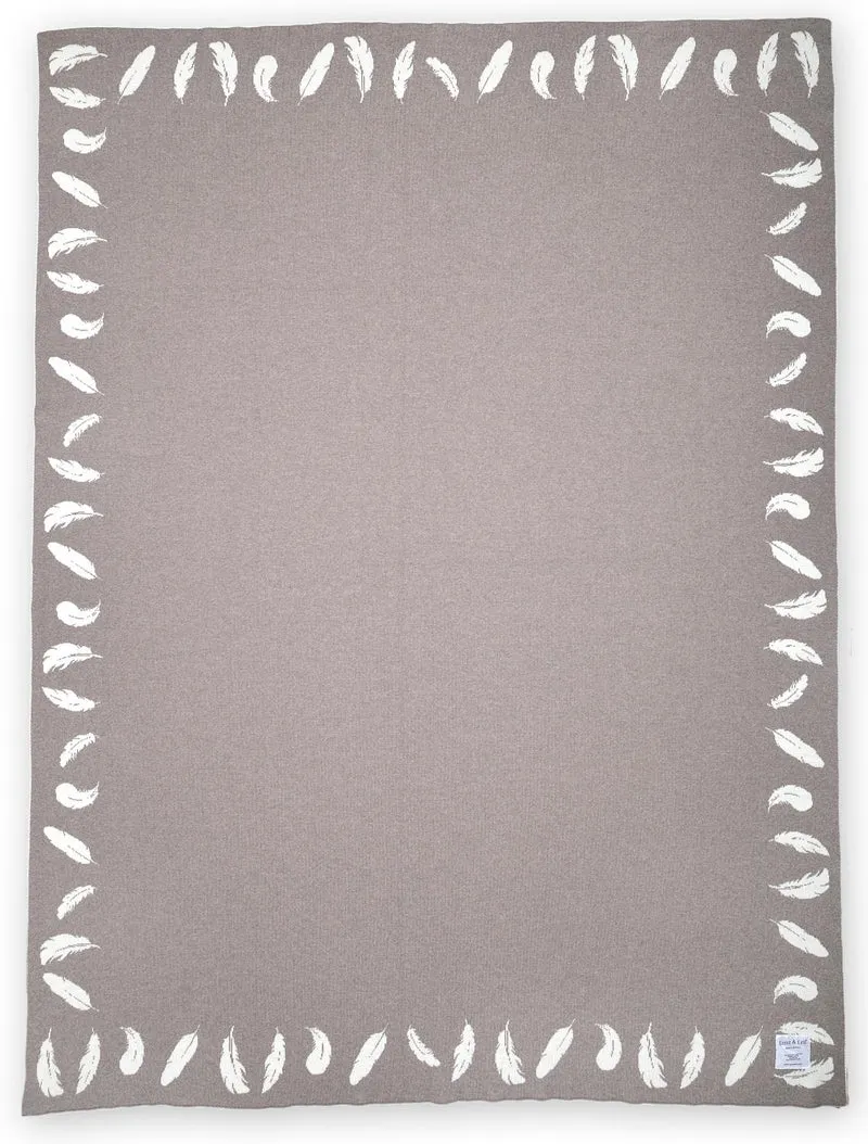 Decke 140x180cm Feather, beige/weiß