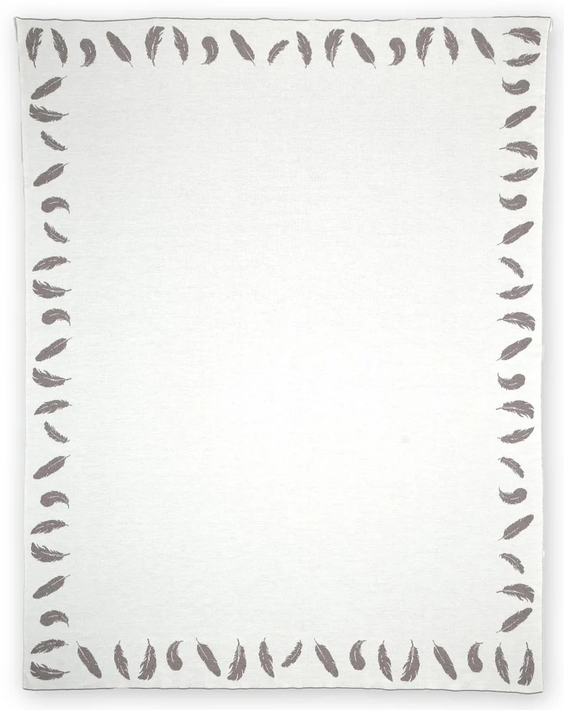 Decke 140x180cm Feather, beige/weiß