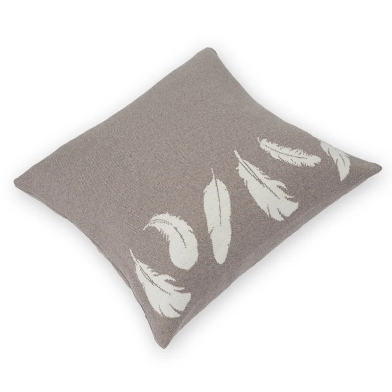 Kissenhülle 50x50cm Feather, beige/weiß