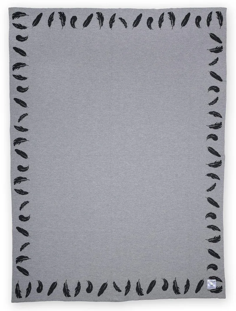 Decke 140x180cm Feather, grau/dunkelgrau