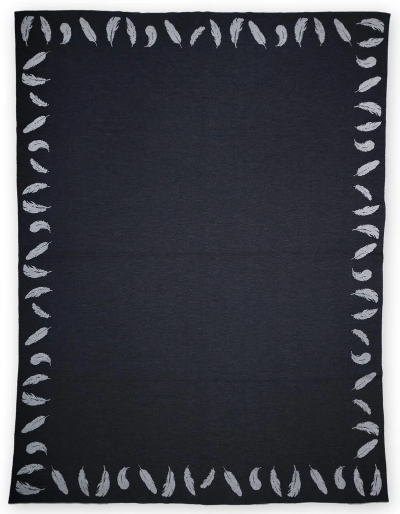 Decke 140x180cm Feather, grau/dunkelgrau