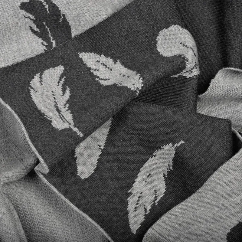 Decke 140x180cm Feather, grau/dunkelgrau
