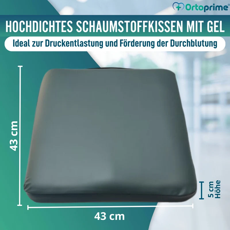 Quadratisches Antidekubitus Visko-Gel-Kissen 85 kg/m3 | Wasserdicht