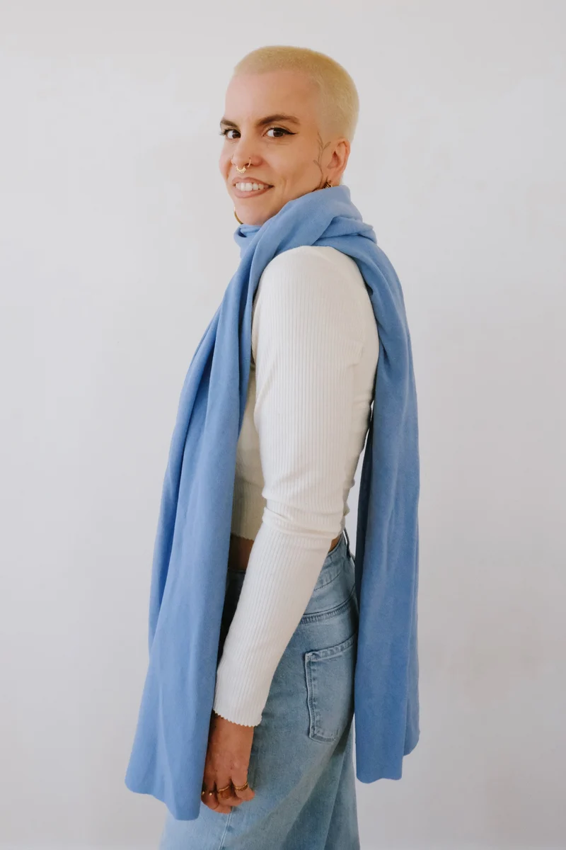 Cotton Scarf - Ross - Mid blue