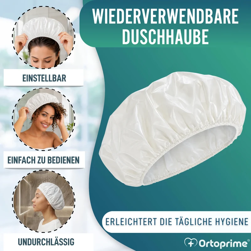 Wiederverwendbare Duschhaube Waschbar Atmungsaktiv | Einheitsgröße