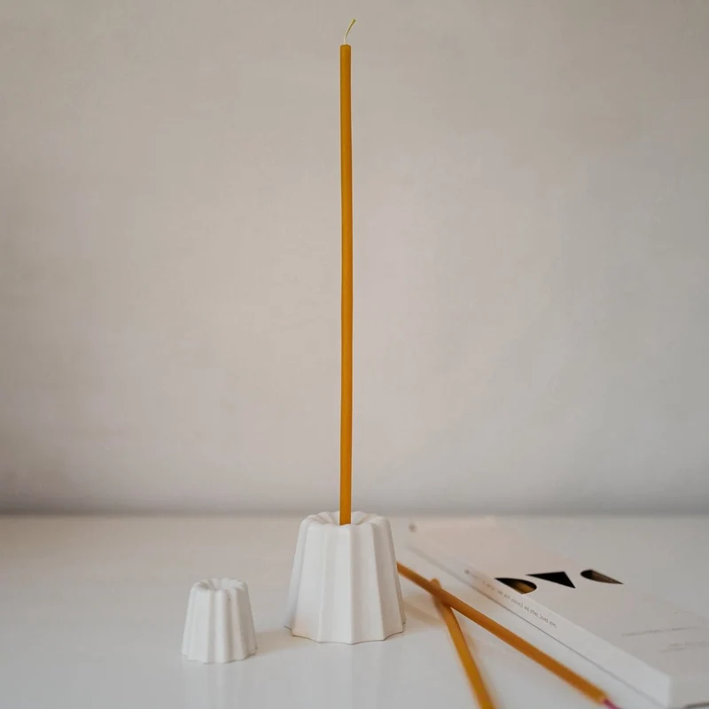 BIG PORCELAIN CANDLE HOLDER, MATTE WHITE