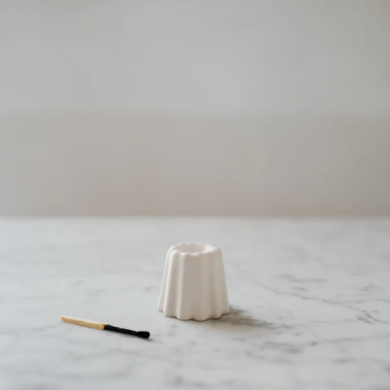 MINI PORCELAIN CANDLE HOLDER, MATTE WHITE