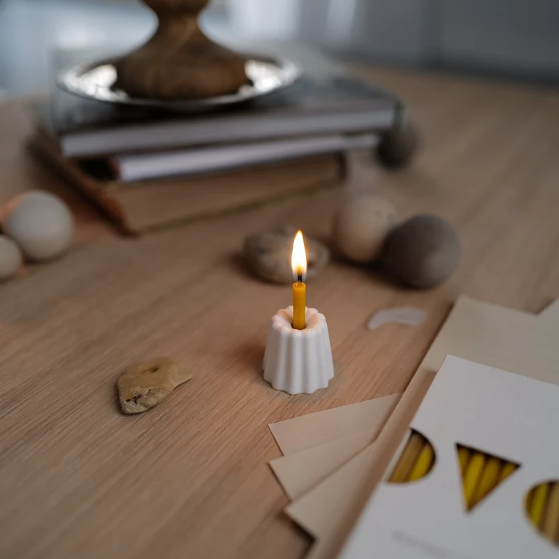 MINI PORCELAIN CANDLE HOLDER, MATTE WHITE