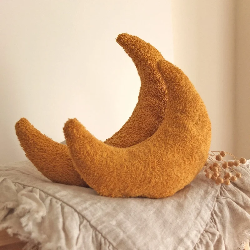 Traubenkernkissen Mondform | Frottee Senfgelb | klein