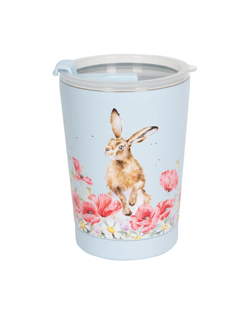 Hasen Thermosbecher To Go "Field of Flowers" von Wrendale Designs