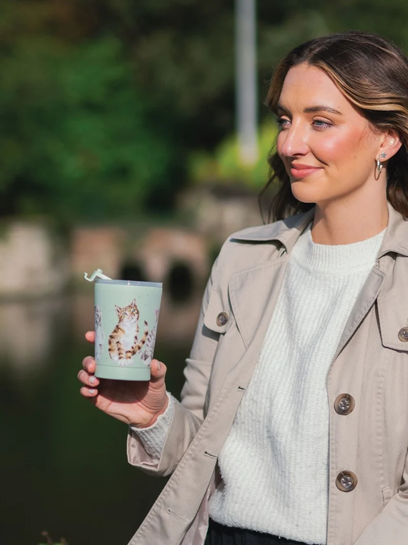 Katzen Thermosbecher To Go "Feline Friends" von Wrendale Designs