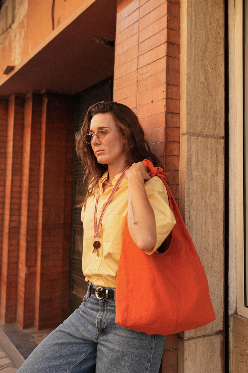 Bag - LATIFA linen - Coral