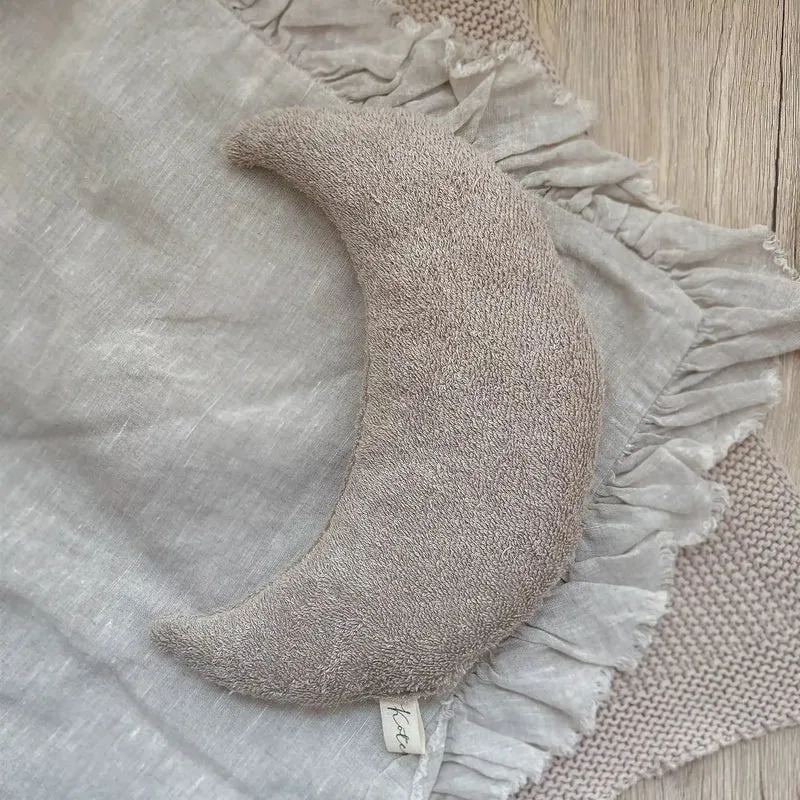 Kirschkernkissen Mondform | Frottee Beige | groß