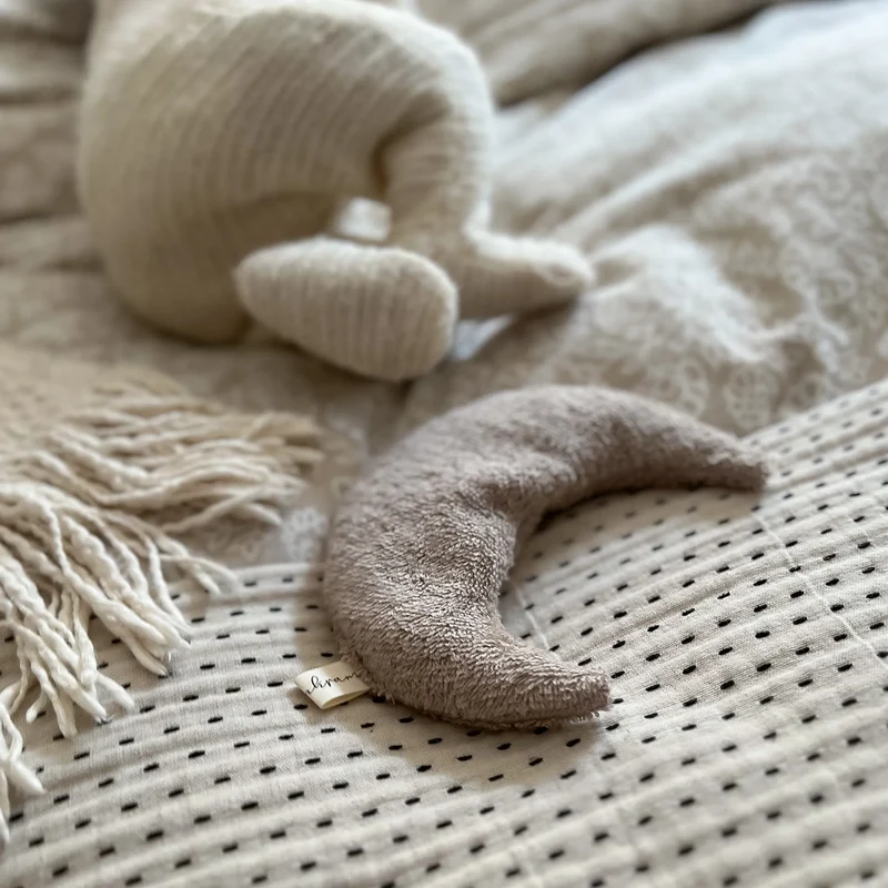 Traubenkernkissen Mondform | Frottee Beige | klein