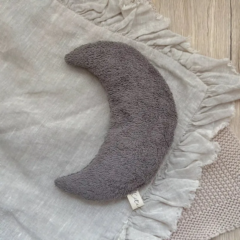 Traubenkernkissen Mondform | Frottee Dunkelgrau | klein