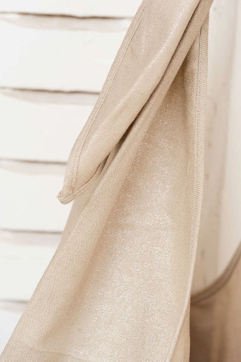 Bag - LATIFA linen - Creme Metallic