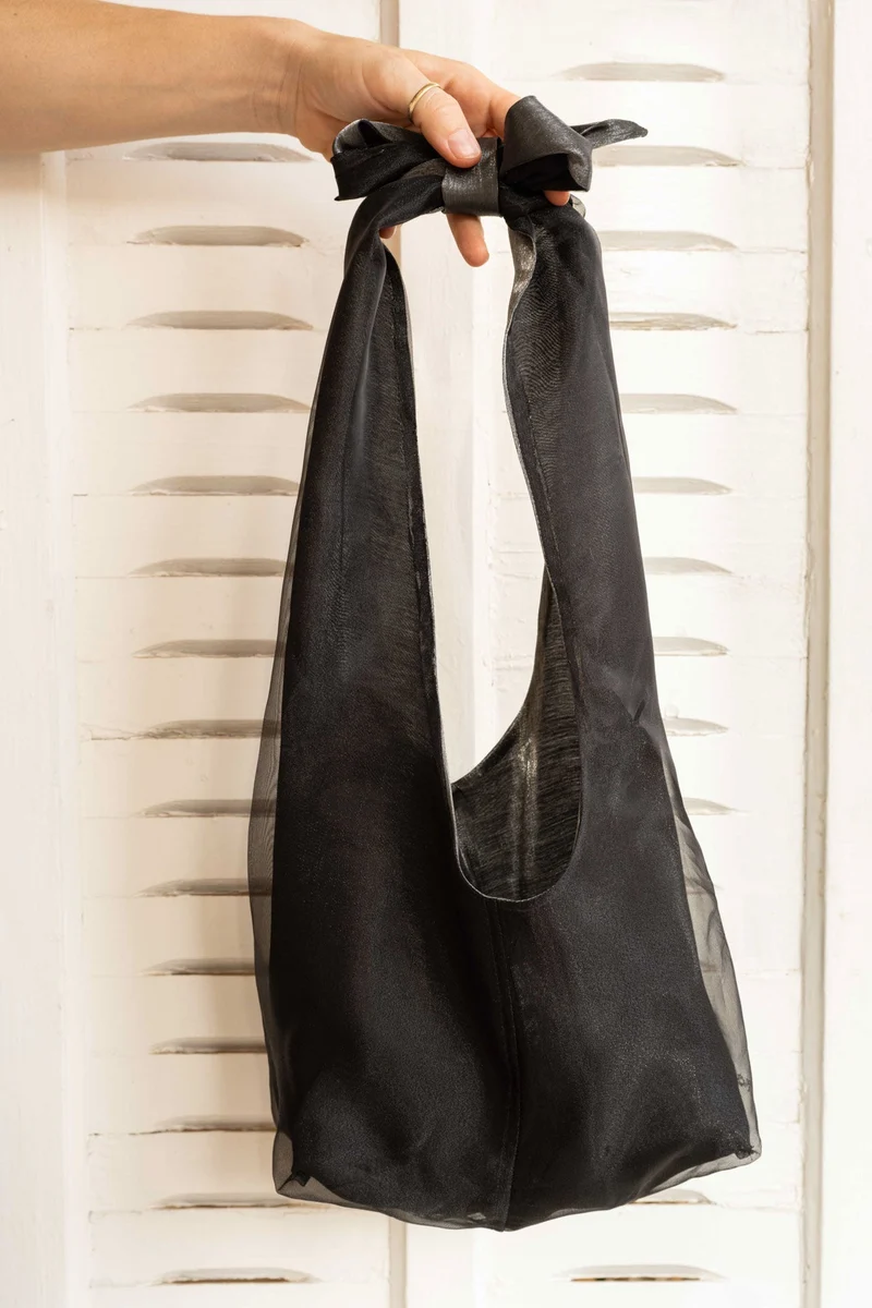 Bag - LATIFA glossy - Black/Silver