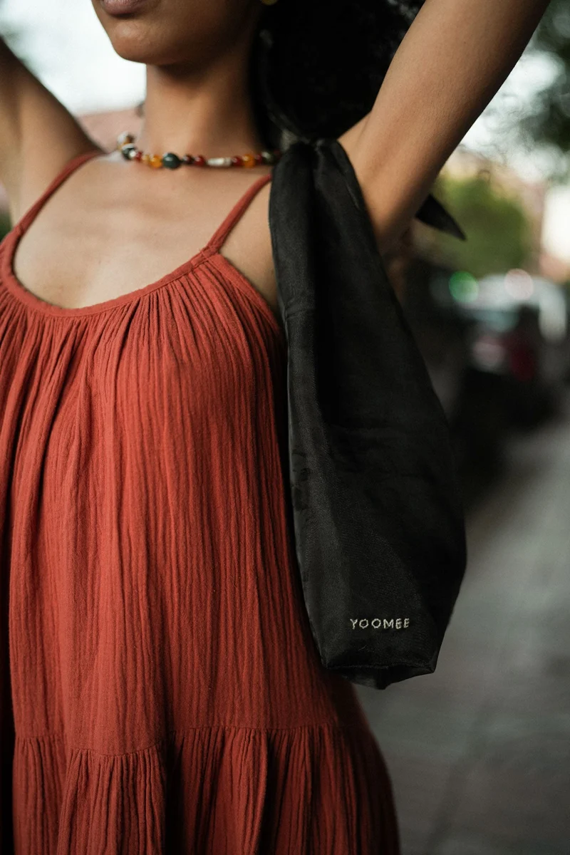 Bag - LATIFA glossy - Black/Silver