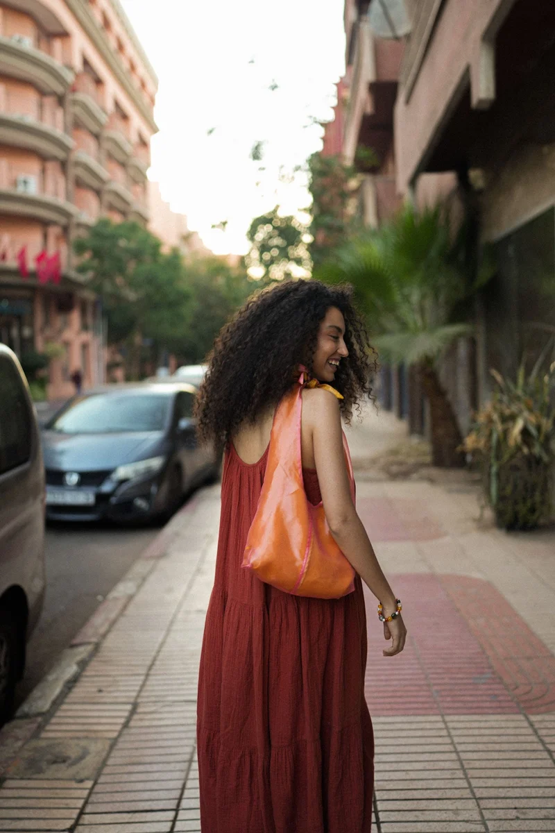 Bag - LATIFA glossy - Coral/Yellow