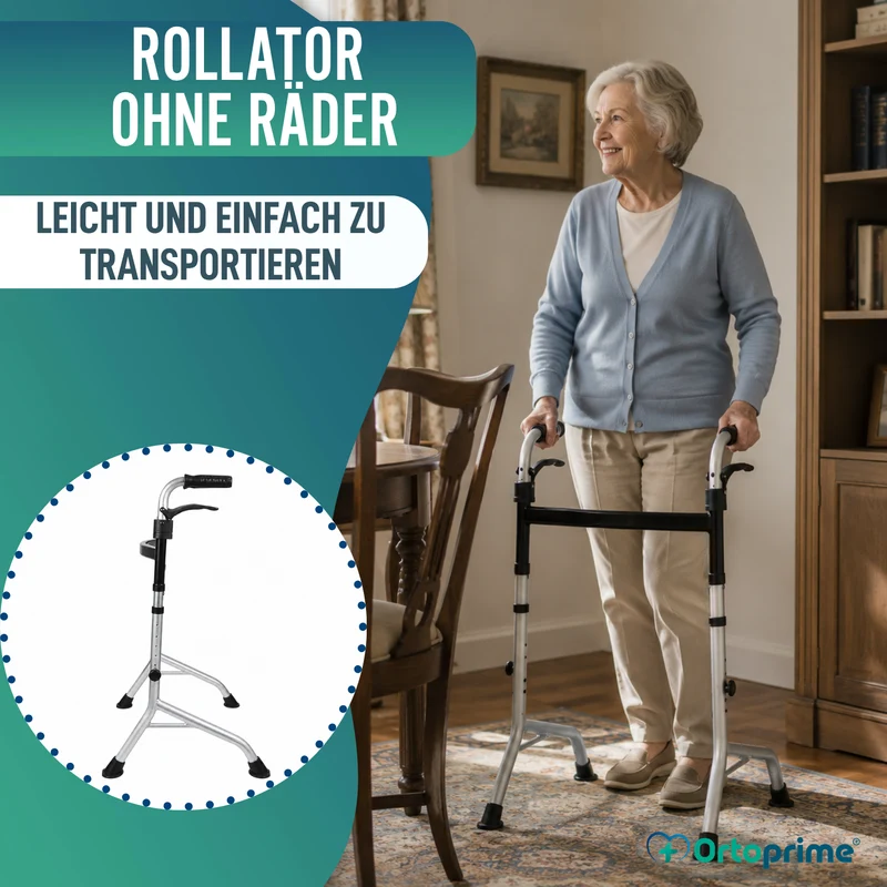 Gehgestell ohne Räder mit Klappgriffen | Höhenverstellbar