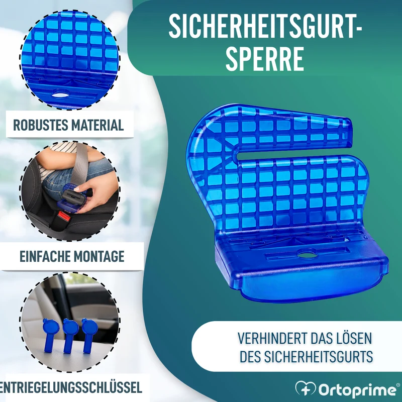 Sicherheitsgurt-Sperre mit Entriegelungsschlüsseln