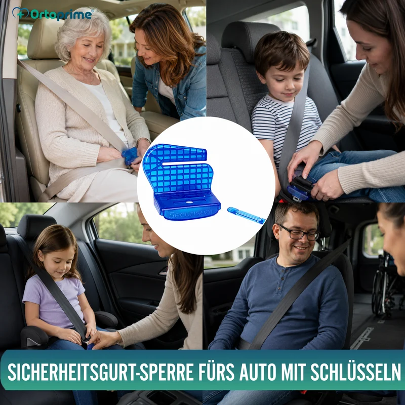 Sicherheitsgurt-Sperre mit Entriegelungsschlüsseln