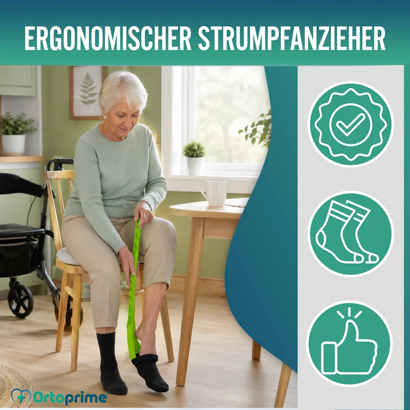 Anziehhilfe für Socken und Kompressionsstrümpfe