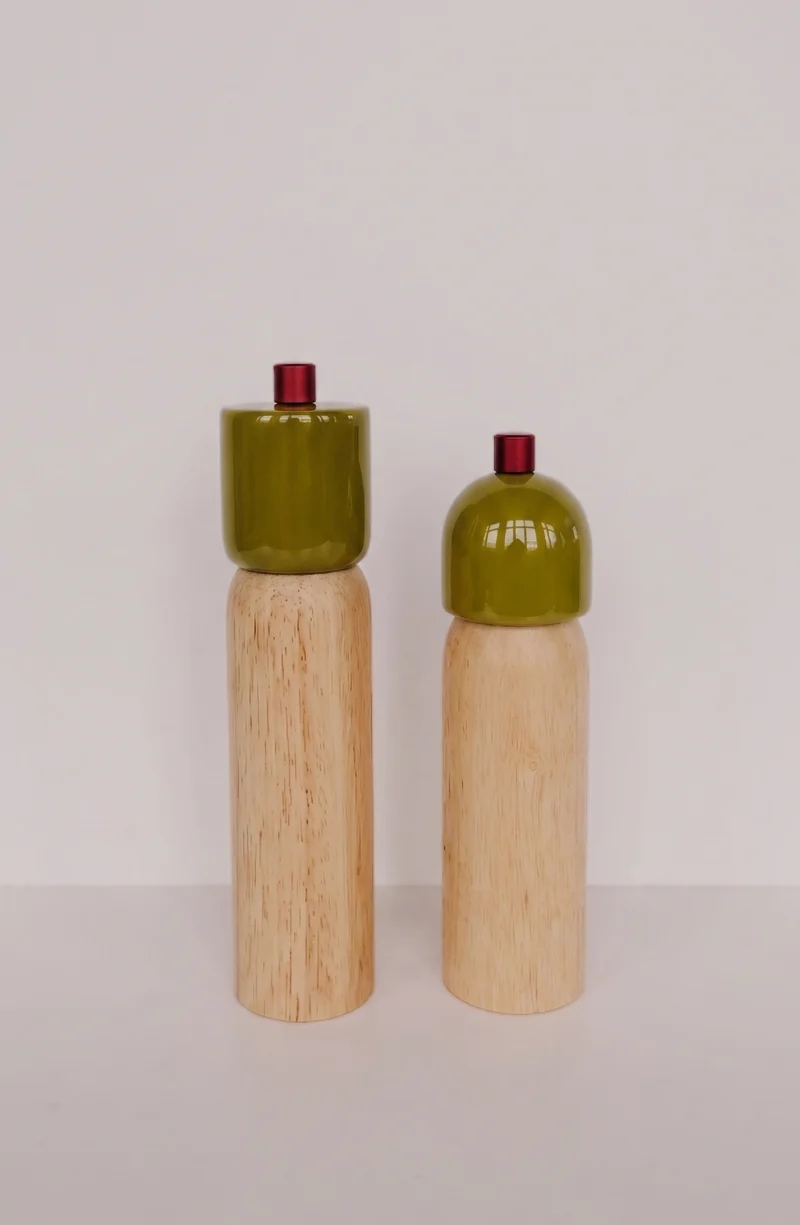 Salt / Pepper Grinder - Olive & Red