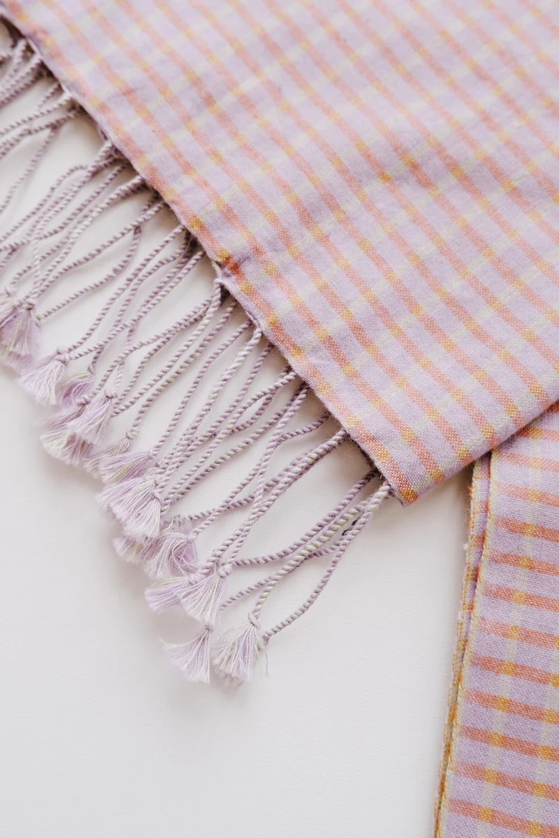 Cotton Scarf - Spring Tide - Lilac / Orange